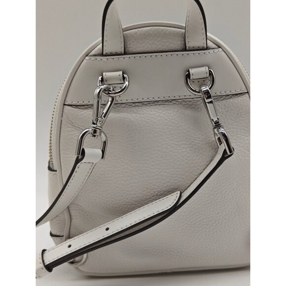 MICHAEL KORS Brooklyn pebbled leather mini backpack crossbody WHITE-Only 1 strap